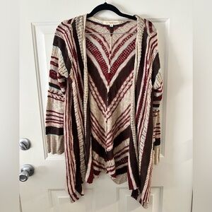Rewind Red and Brown Striped Cardigan